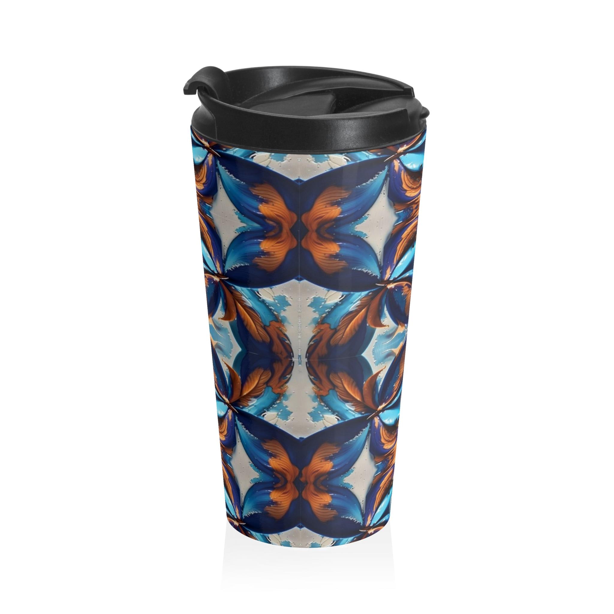 Blue Fan Quad - Travel Mug