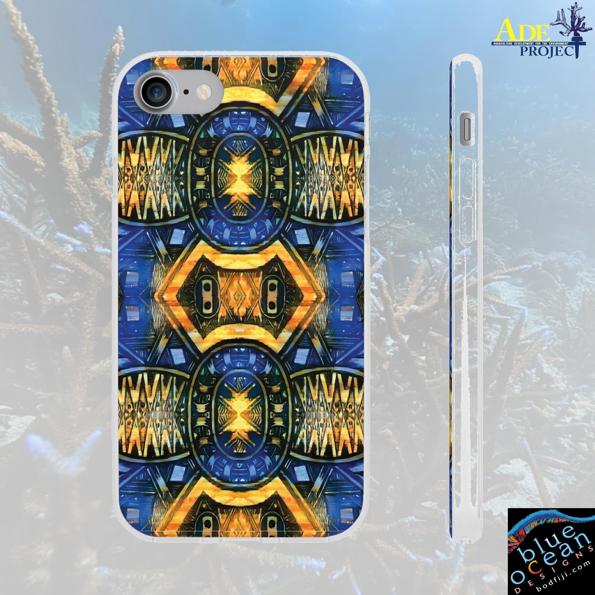 Blue Shield iPhone Flexi Case - Walt Smith Fiji Ocean Art - Supports ADE Reef Restoration