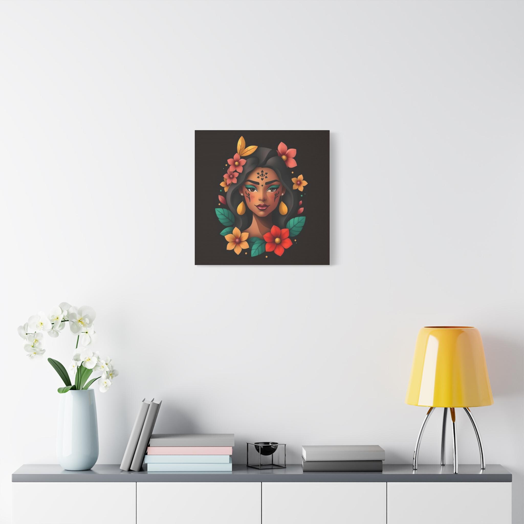 Lady on Black B - Canvas Wall Art