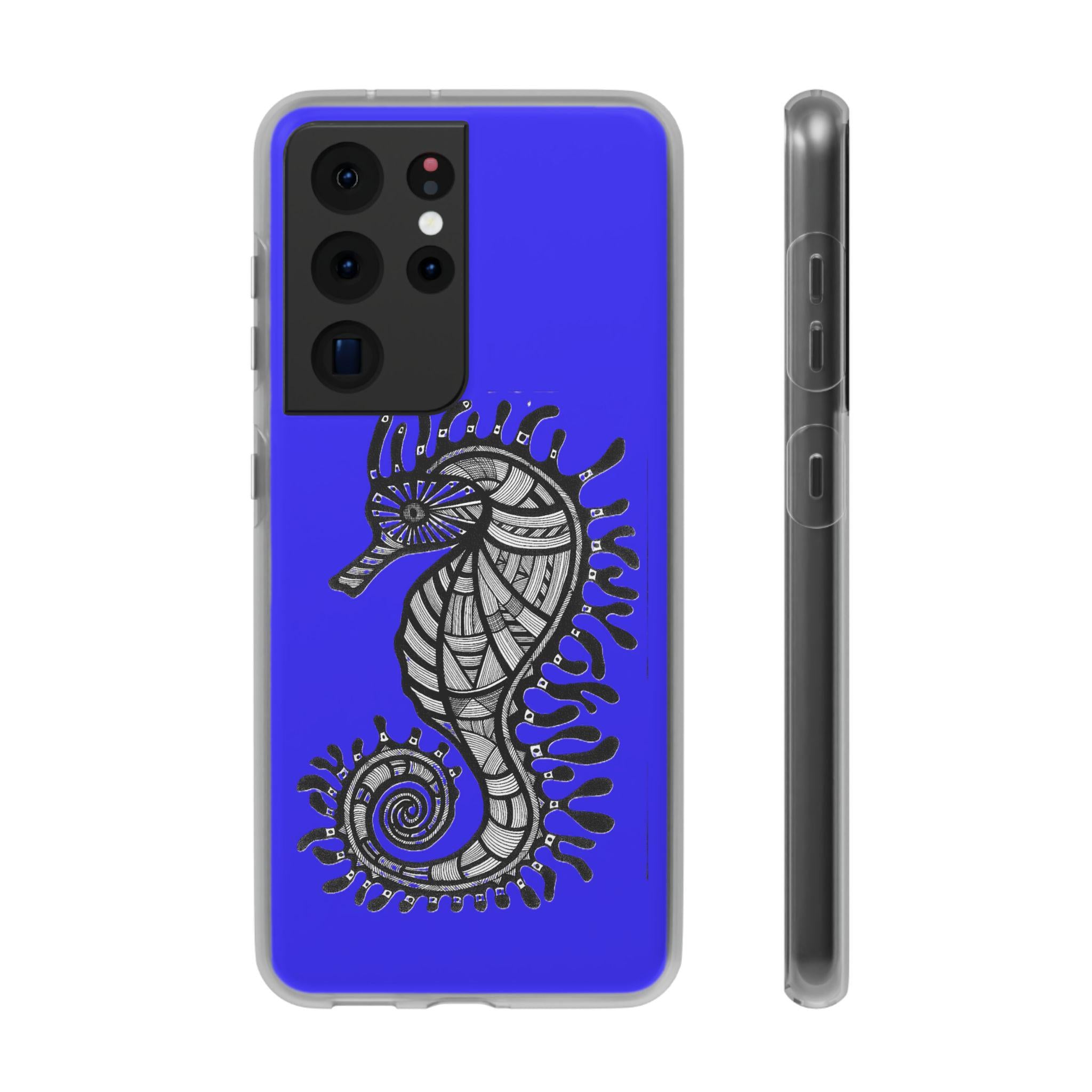 Seahorse on Blue Android Flexi Case - Walt Smith Fiji Ocean Art - Supports ADE Reef Restoration