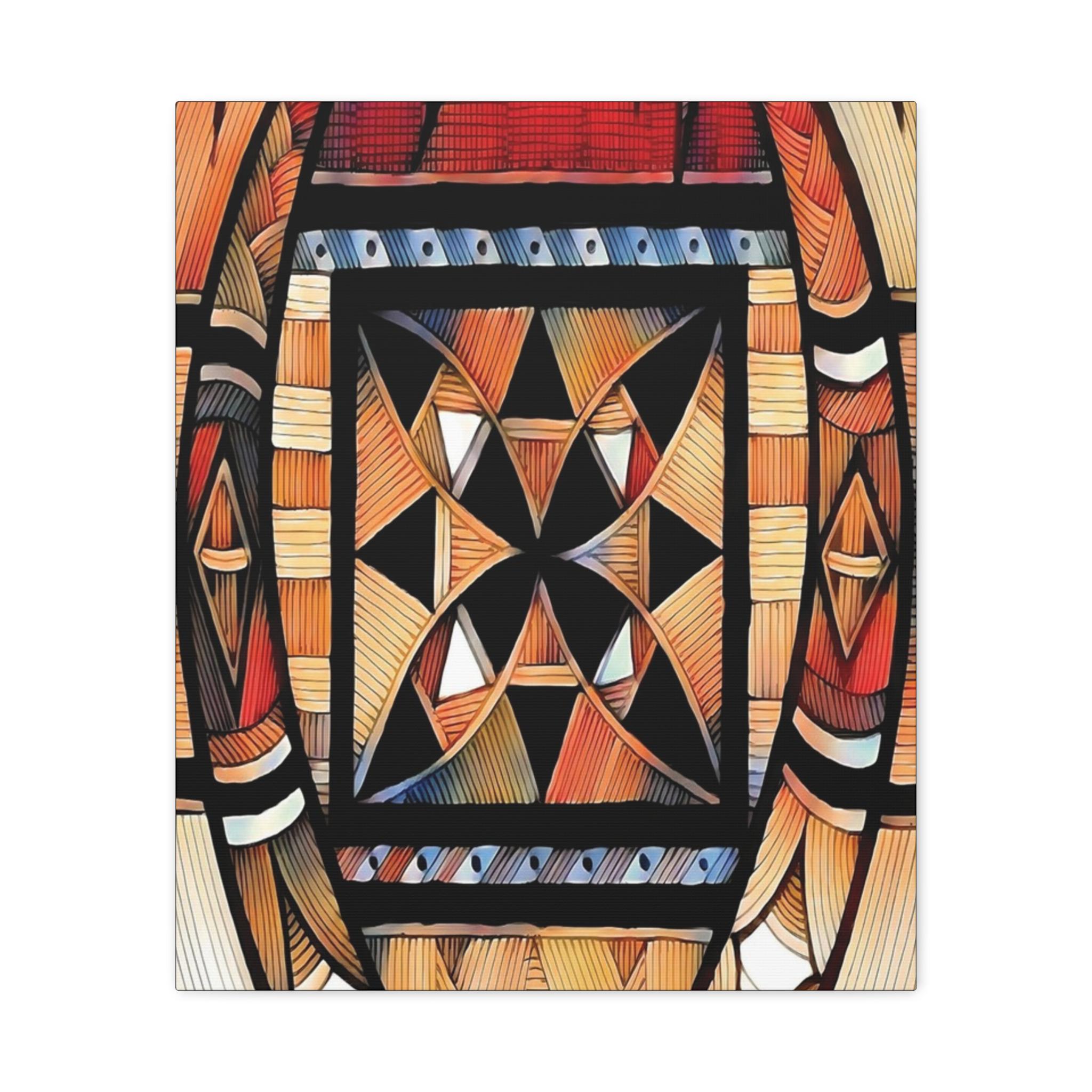Tapa Trees Canvas Wall Art
