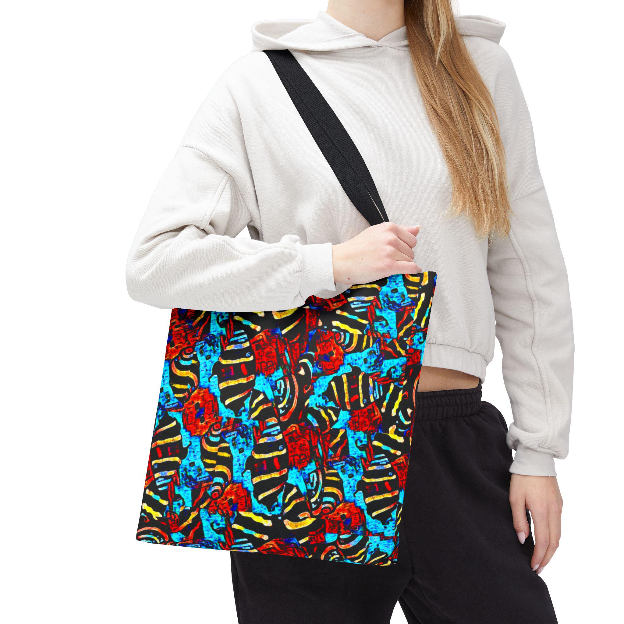 Colorful Snails on Parade Tote Bag | All-Over Print Beach Sand Design