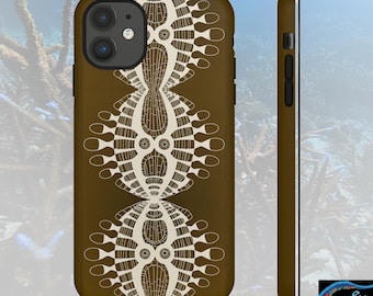 Abstract Urchin Brown iPhone Tough Case - Walt Smith Fiji Ocean Art - Supports ADE Reef Restoration