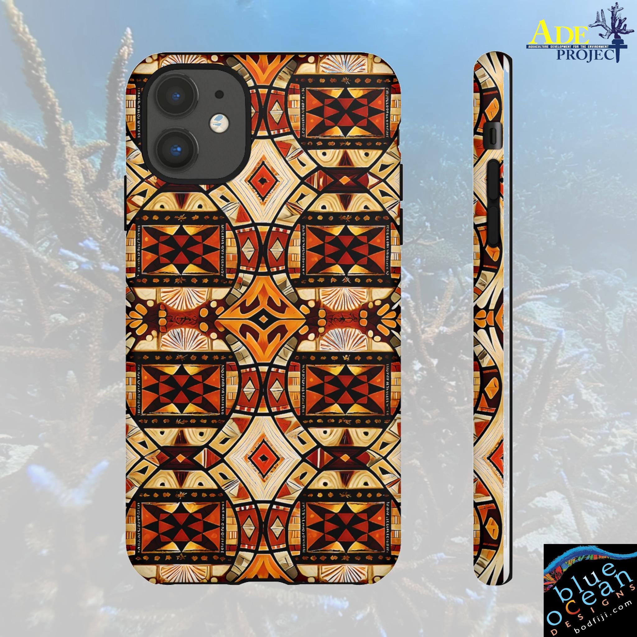 Tapa Too Tight iPhone Tough Case - Walt Smith Fiji Ocean Art - Supports ADE Reef Restoration