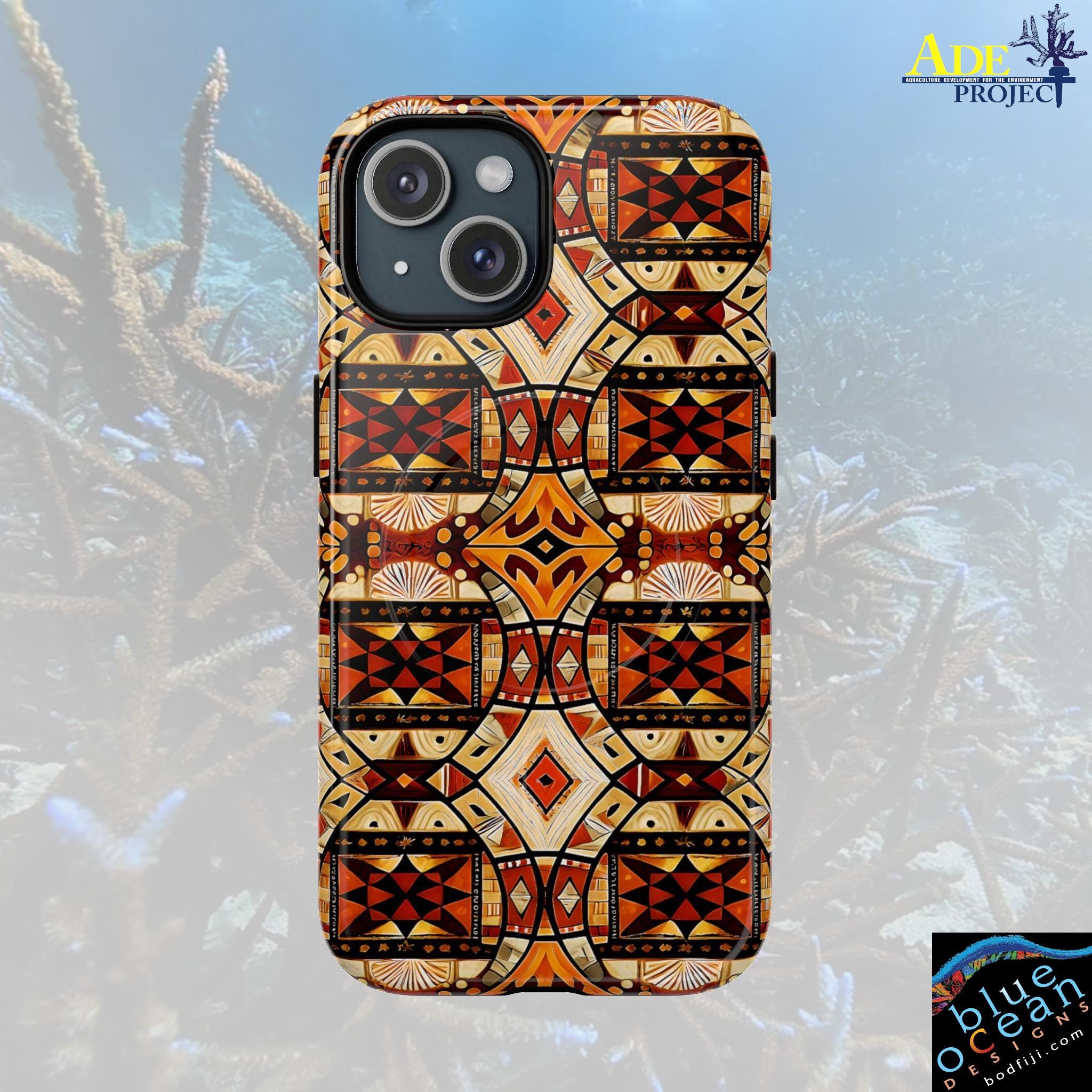 Tapa Too Tight iPhone Magnetic Case - Walt Smith Fiji Ocean Art - Supports ADE Reef Restoration