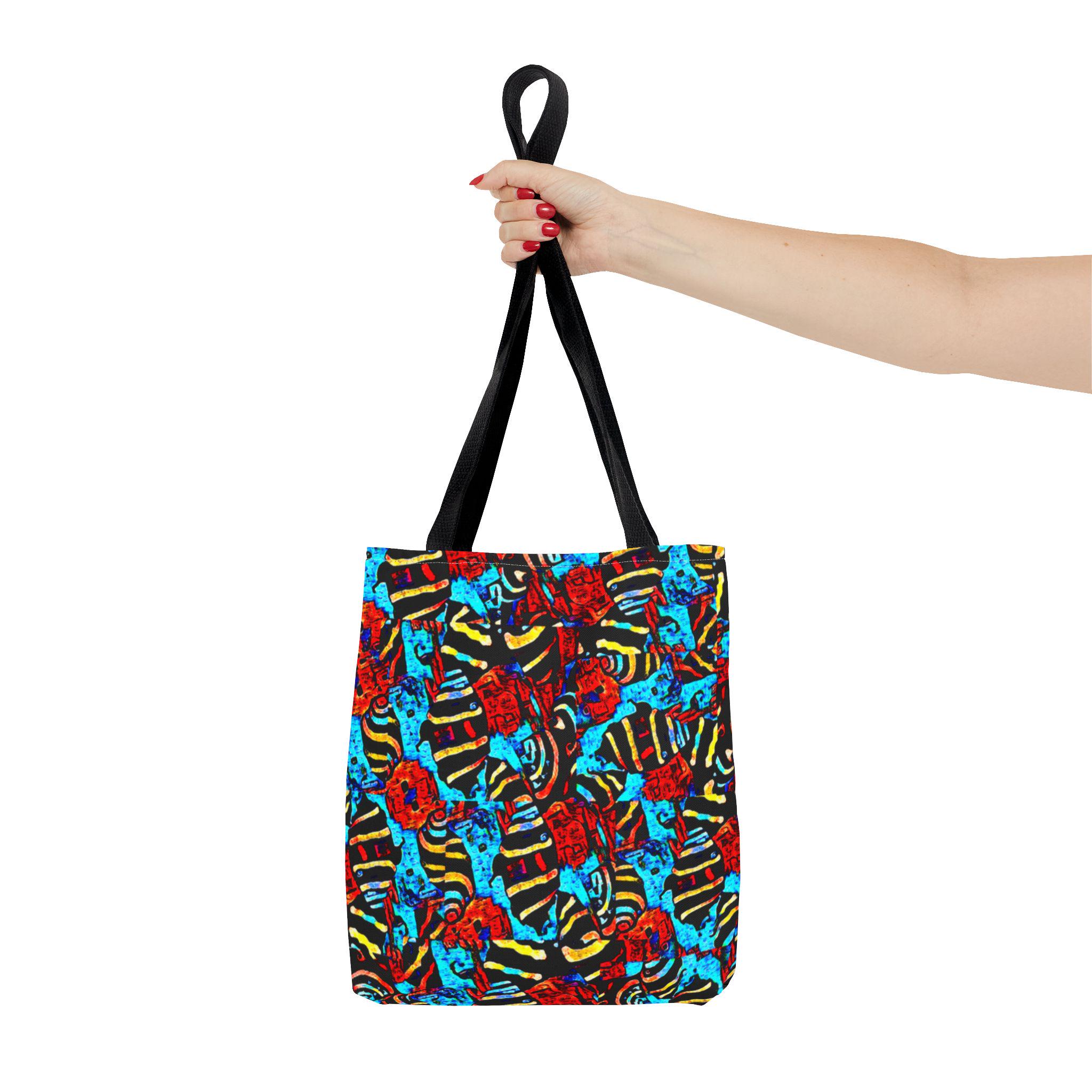 Colorful Snails on Parade Tote Bag | All-Over Print Beach Sand Design