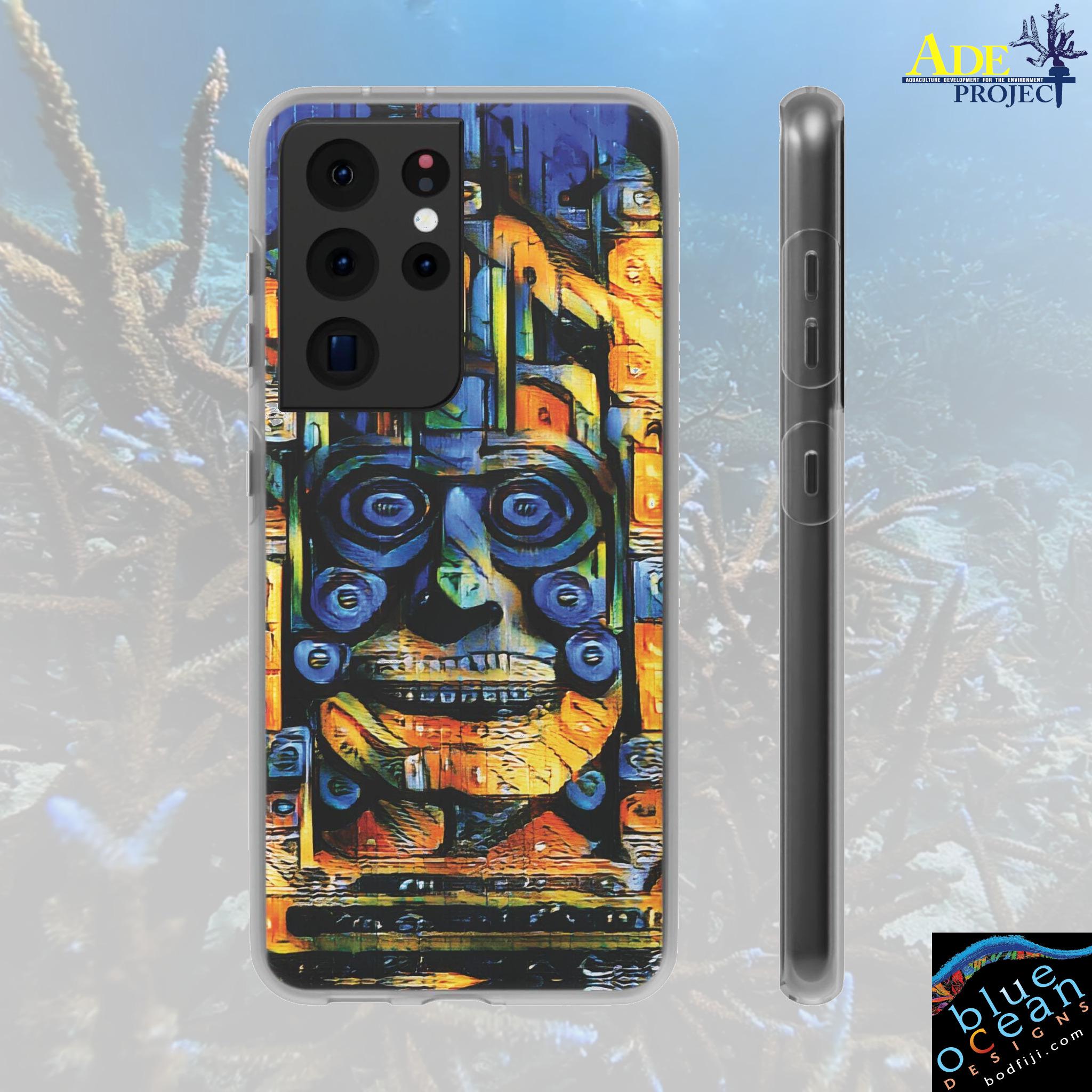 Purple Face Android Flexi Case - Walt Smith Fiji Ocean Art - Supports ADE Reef Restoration