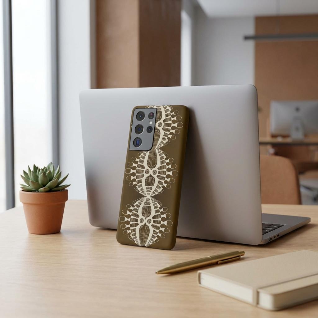 Abstract Urchin Brown Android Flexi Case - Walt Smith Fiji Ocean Art - Supports ADE Reef Restoration
