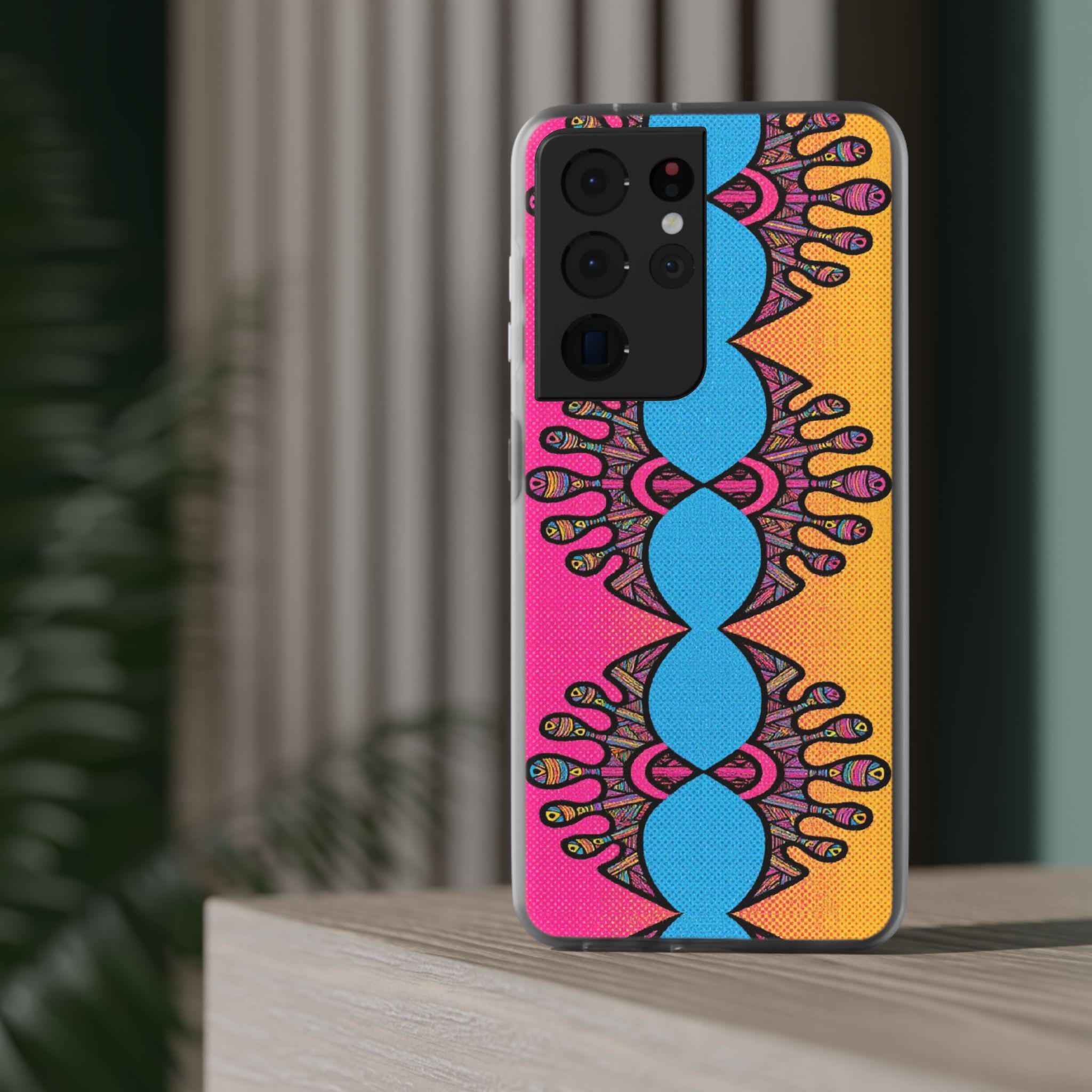 Abstract Urchin Color Android Flexi Case - Walt Smith Fiji Ocean Art - Supports ADE Reef Restoration