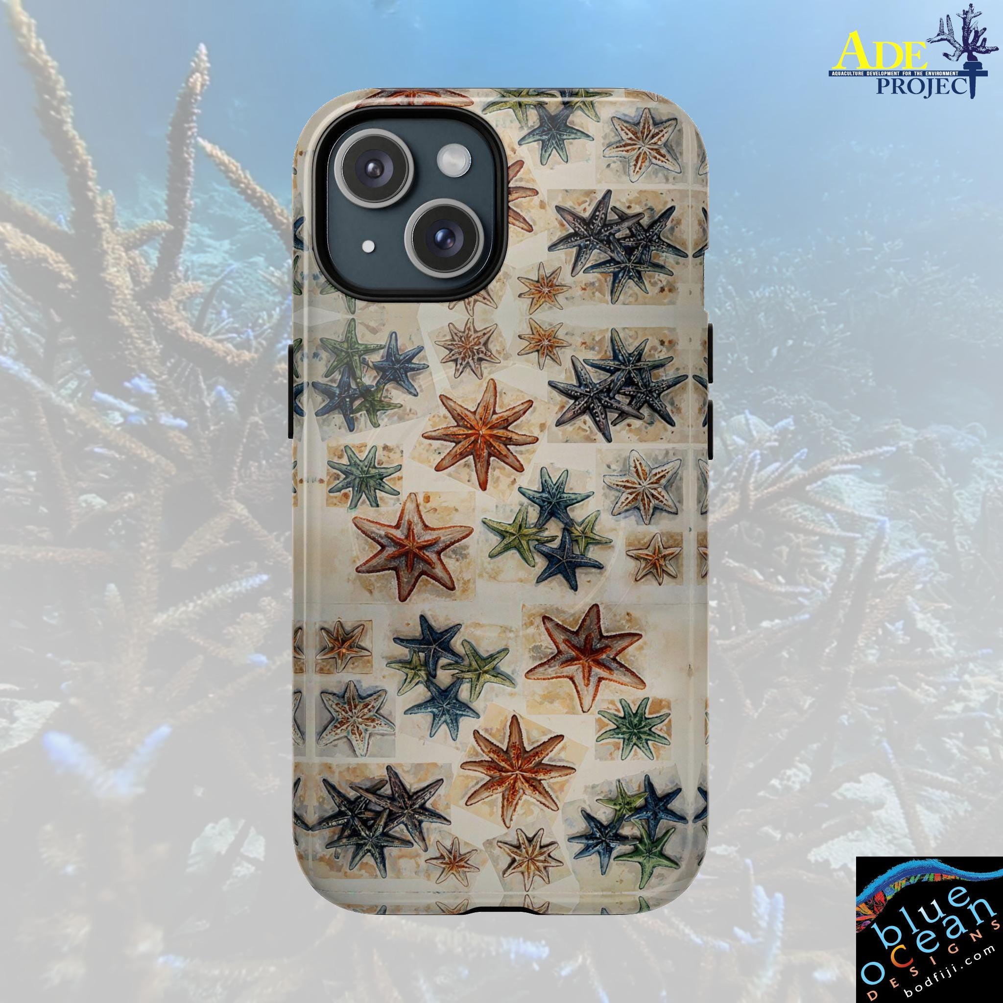 Starfish on the Move iPhone Magnetic Case - Walt Smith Fiji Ocean Art - Supports ADE Reef Restoration