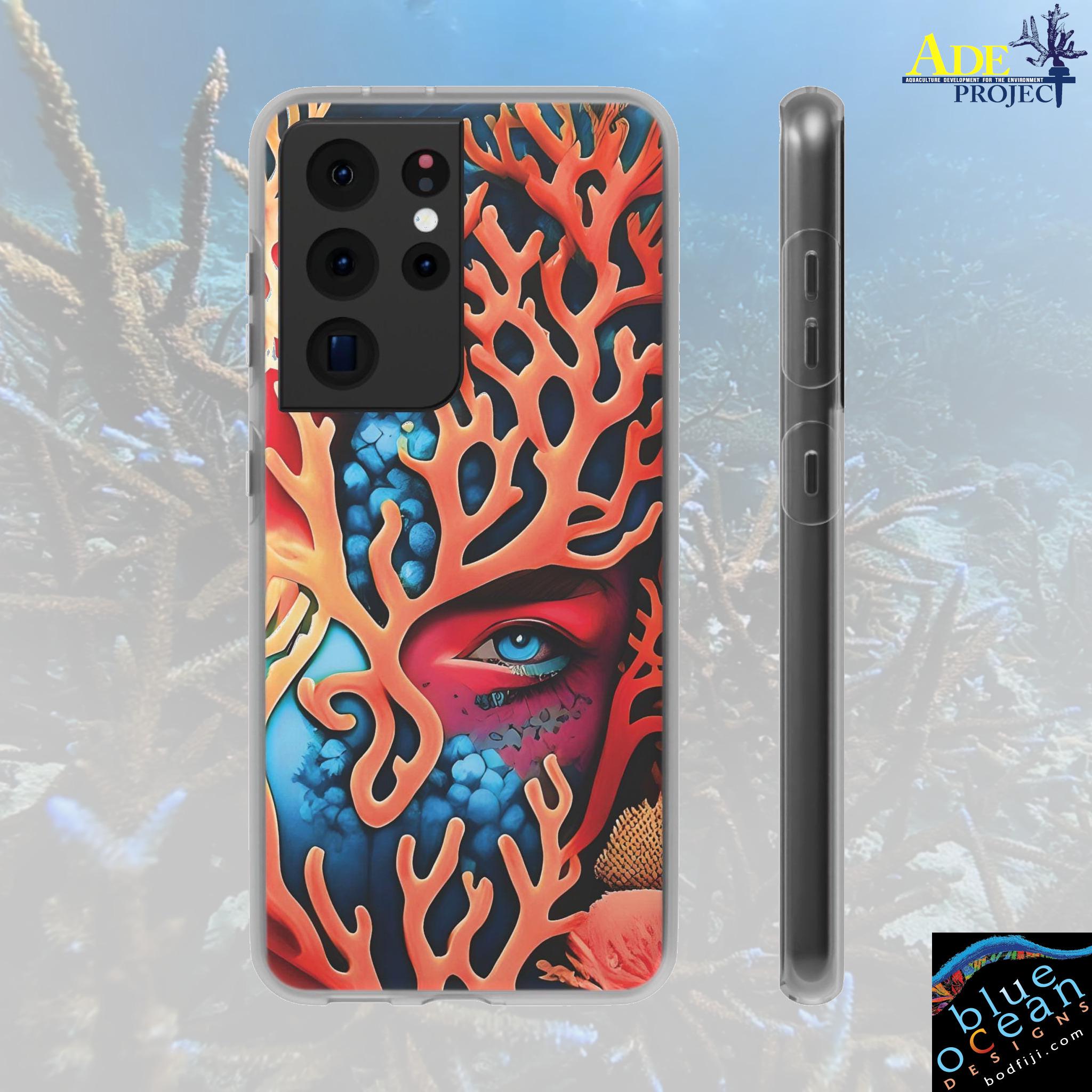 Hidden Reef Android Flexi Case - Walt Smith Fiji Ocean Art - Supports ADE Reef Restoration