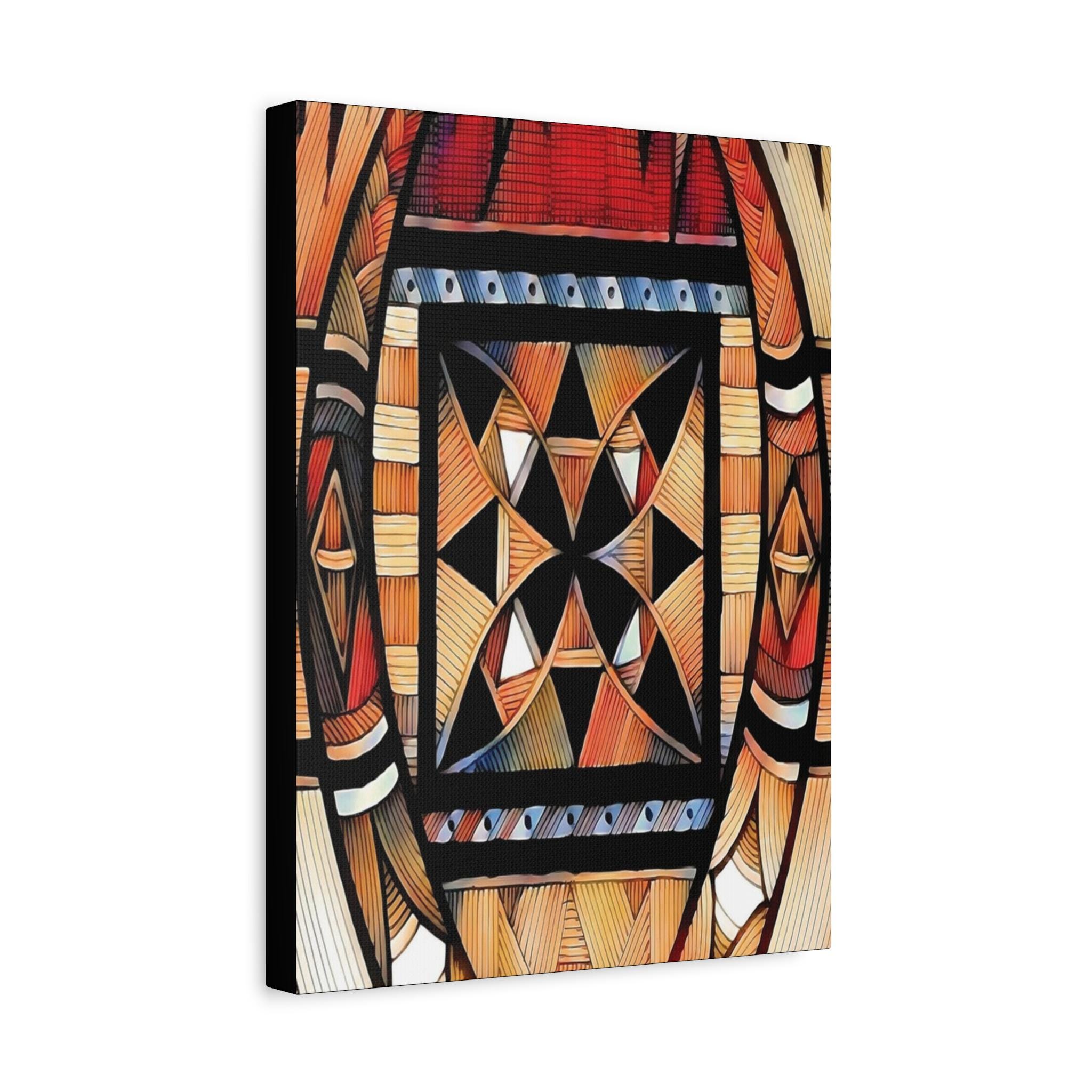 Tapa Trees Canvas Wall Art