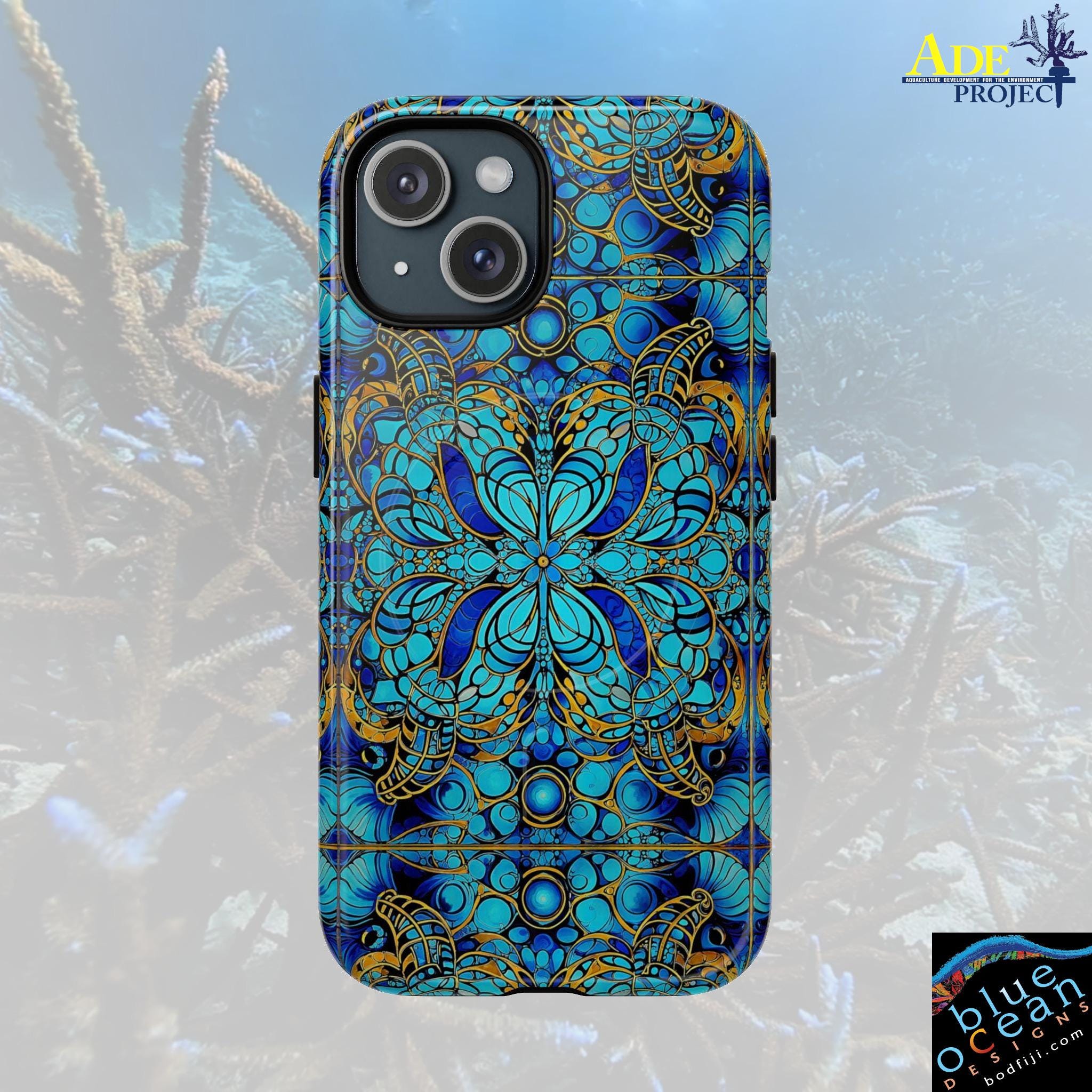 Blue Lobsters iPhone Magnetic Case - Walt Smith Fiji Ocean Art - Supports ADE Reef Restoration