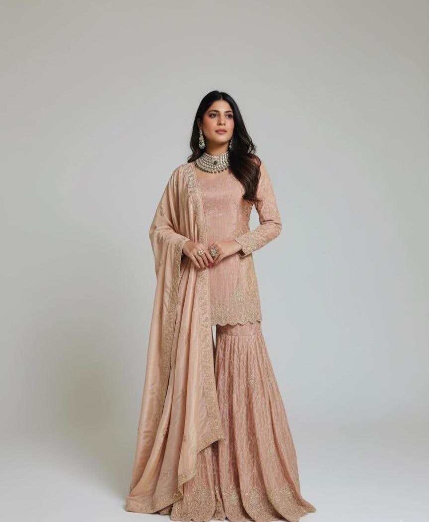 dusty pink asian dress M-5Xl) Plus Size Dusty Pink Leafs Embroidery Modern Qipao Dress –  Pluspreorder