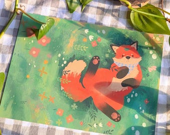 Fox Nap | 5x7 Art Print | matte finish