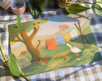 Cottage Goose | 5x7 Art Print | matte finish