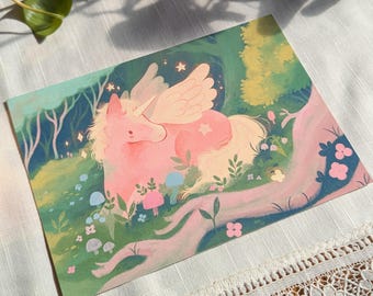 Unicorn | 5x7 Art Print | matte finish | cute decor | kawaii