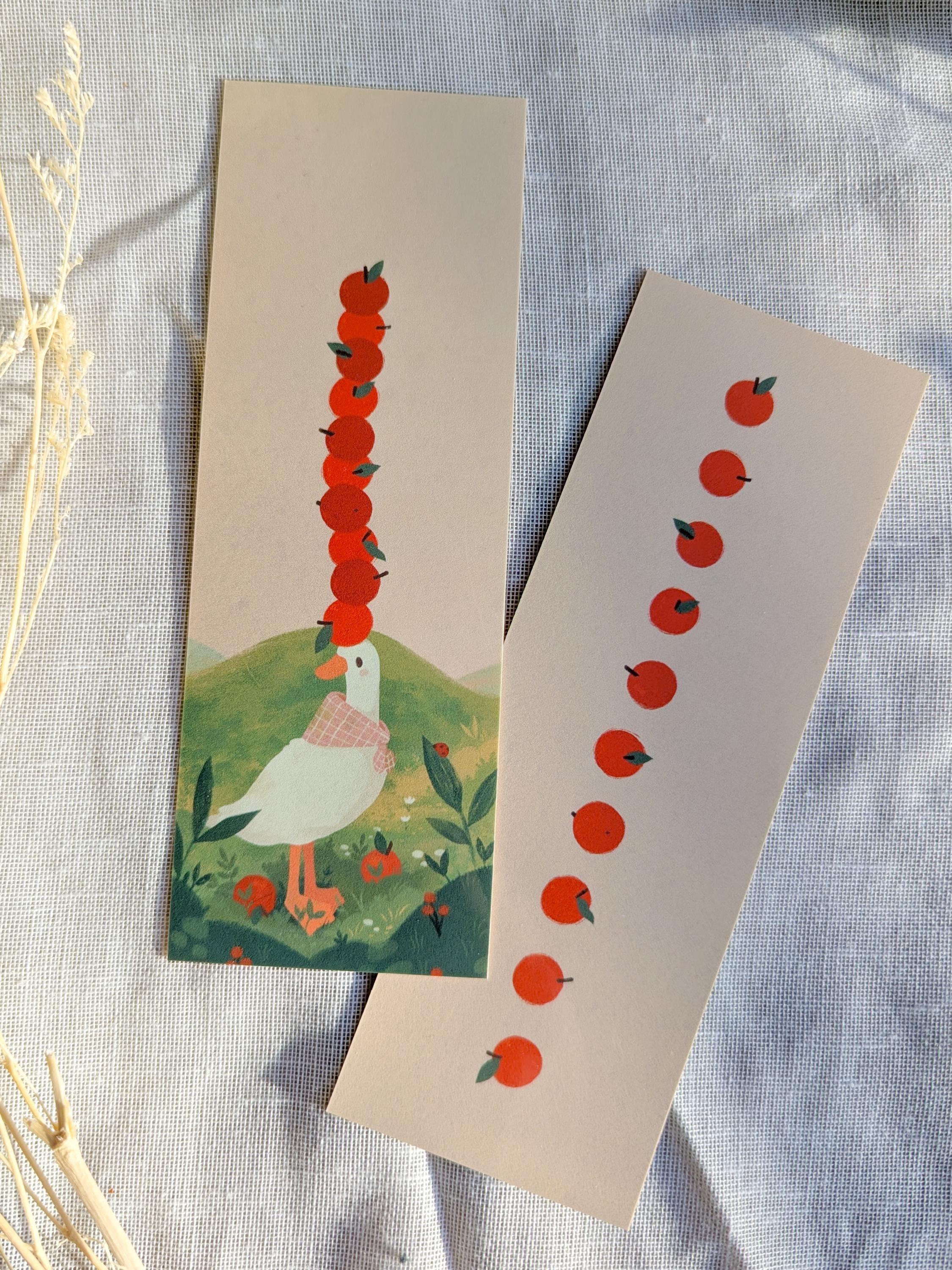 Apple Goose Bookmark | 2x6 Bookmark | Laminated | Animal Bookmark ...