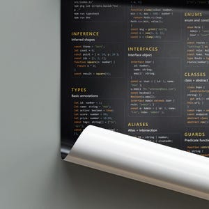 Cheatsheetposter voor programmeren met getypte scripts – kunst aan de muur met referentie voor ontwikkelaars afbeelding 6