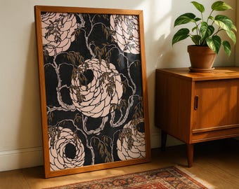 Vintage bloemenprint – kunstwerk van E. A. uit 1914 (digitale download)