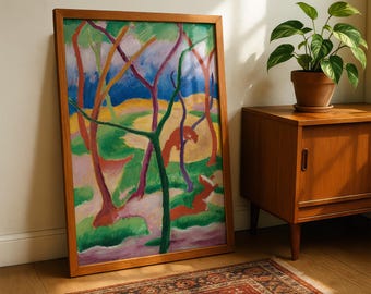 Weasels at Play by Franz Marc (1911) — Printable Fine Art Wall Poster