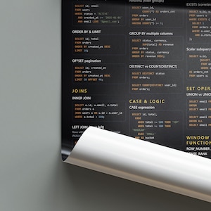 SQL Cheat Sheet Poster | Developer Office Decor (Instant Download) image 5