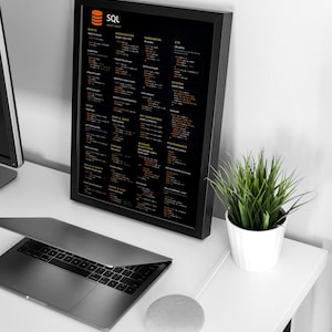 SQL Cheat Sheet Poster | Developer Office Decor (Instant Download) image 6