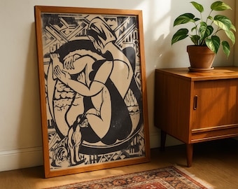 Vrouw in het bad van Ernst Ludwig Kirchner (1936) — Afdrukbare kunstposter voor aan de muur