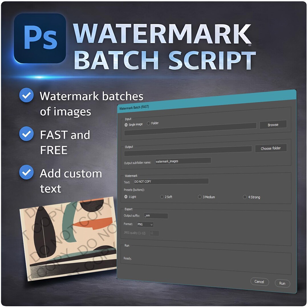 Multi Script Watermark Photoshop Watermark Batch Script | Image Protection Tool (digital ...