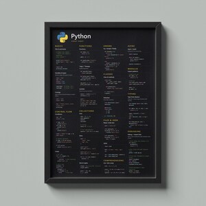 Python Cheat Sheet Poster | Developer Reference (Instant Download) image 2