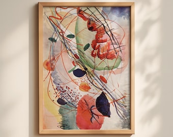 Aquarel van Wassily Kandinsky (1866-1944) — Afdrukbare kunstposter voor aan de muur