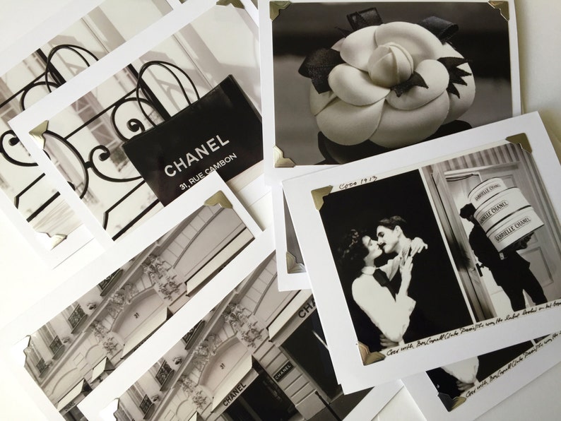 Paris Chanel Address With Famous Images in Black and White Custom
