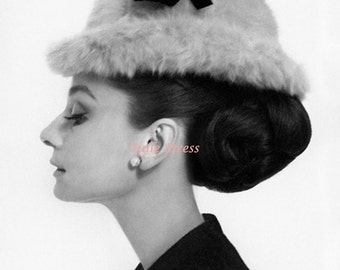 Audrey Hepburn Profile Fur Hat Photograph from Blair Waldorf&#39;s Bedroom in Gossip Girl (available in several sizes)