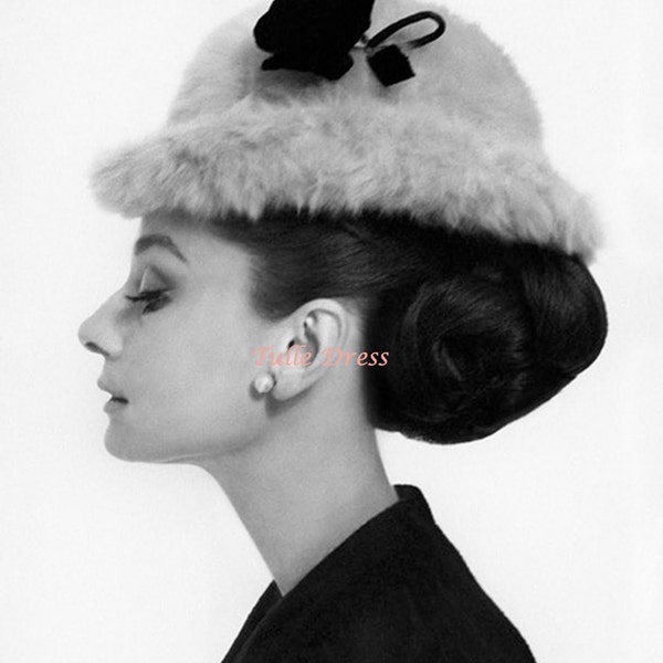 Audrey Hepburn Profile Fur Hat Photograph from Blair Waldorf's Bedroom in Gossip Girl (available in several sizes)