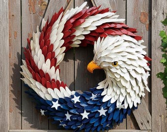 America 250th Anniversary Eagle Wreath,  250th Anniversary Front Door Independence Day, 2D PRINTED PRODUCT