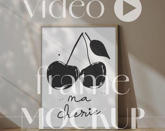 Animated Video Frame Mockup MP4 PSD | Sunlit Minimal Wall Scene Mockup 3:4, 5 Seconds