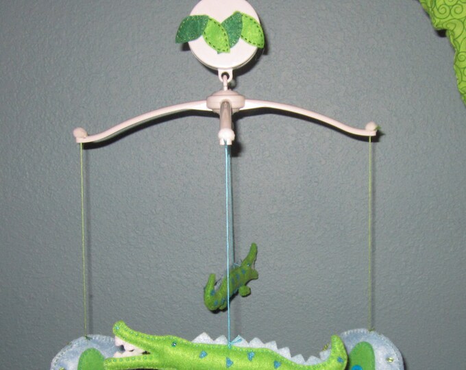 Elephant and Alligator Baby Boy Musical Mobile Etsy