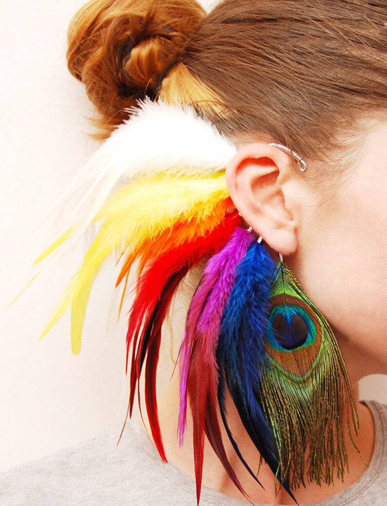 Feather Ear Cuff Feather Ear Wrap Halloween Festival Etsy