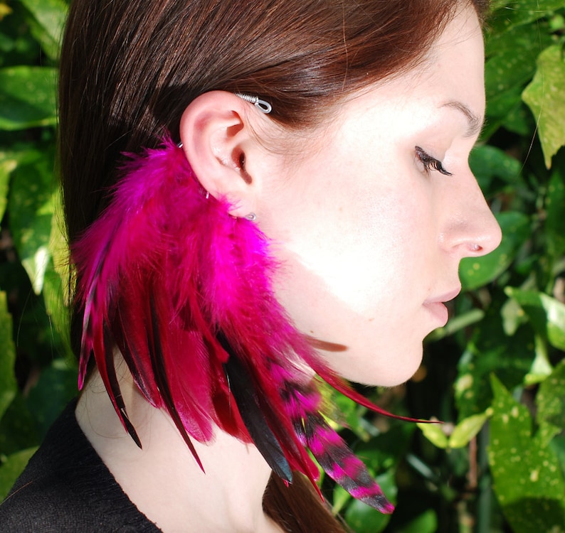Feather Ear Cuff Ear Cuff Feather Earrings Hippie Etsy