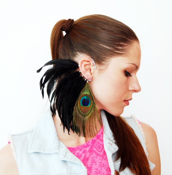 Feather Ear Cuff Ear Cuff Feather Earrings Ear Wrap Etsy