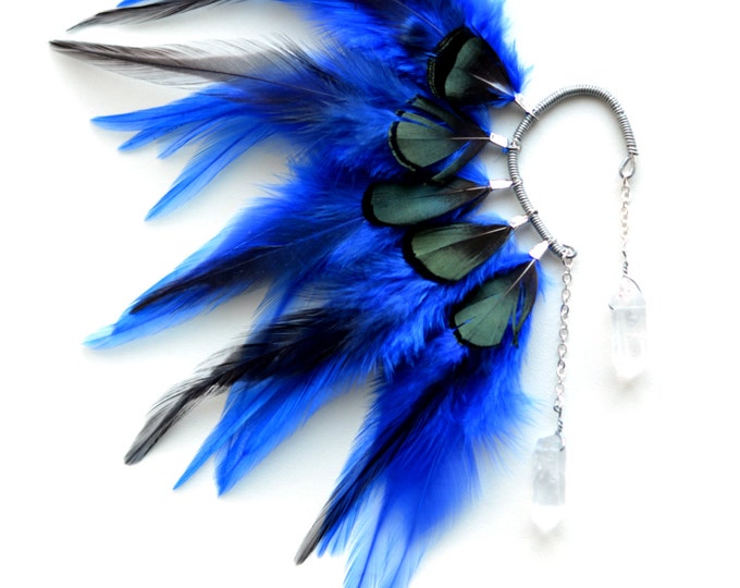 Feather Ear Cuff Ear Cuff Feather Earrings Hippie Hair Etsy