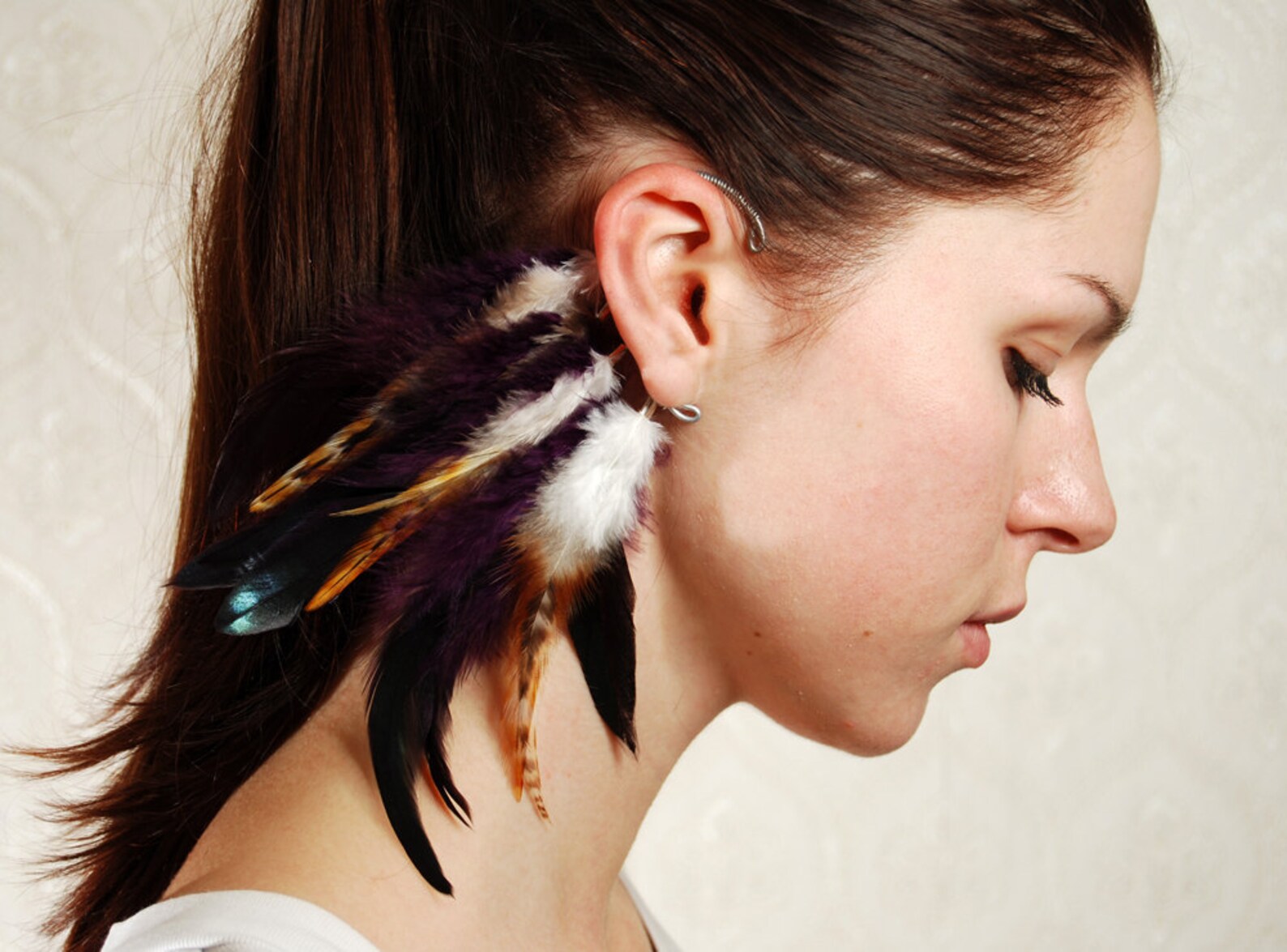 Feather Ear Cuff Ear Cuff Feather Earrings Ear Wrap Etsy