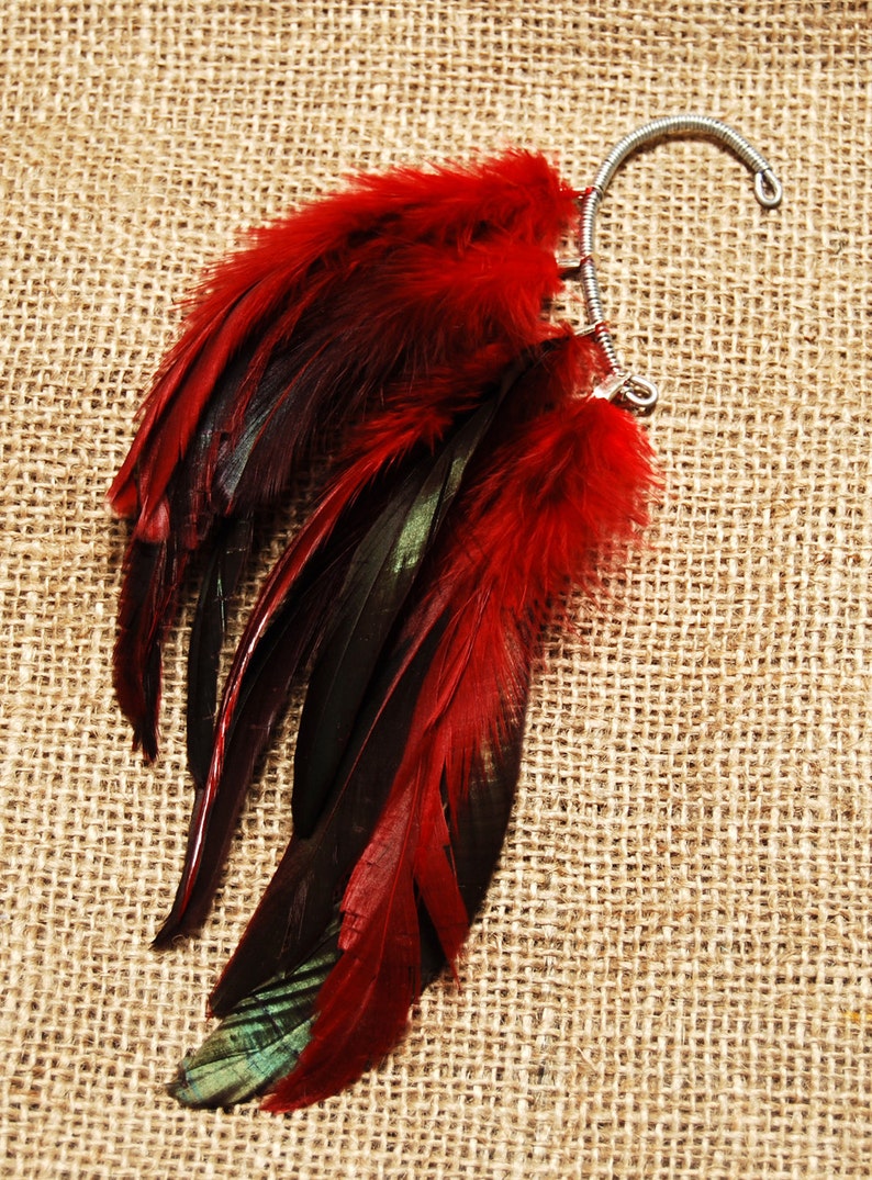 Feather Ear Cuff Ear Cuff Feather Earrings Hippie Etsy