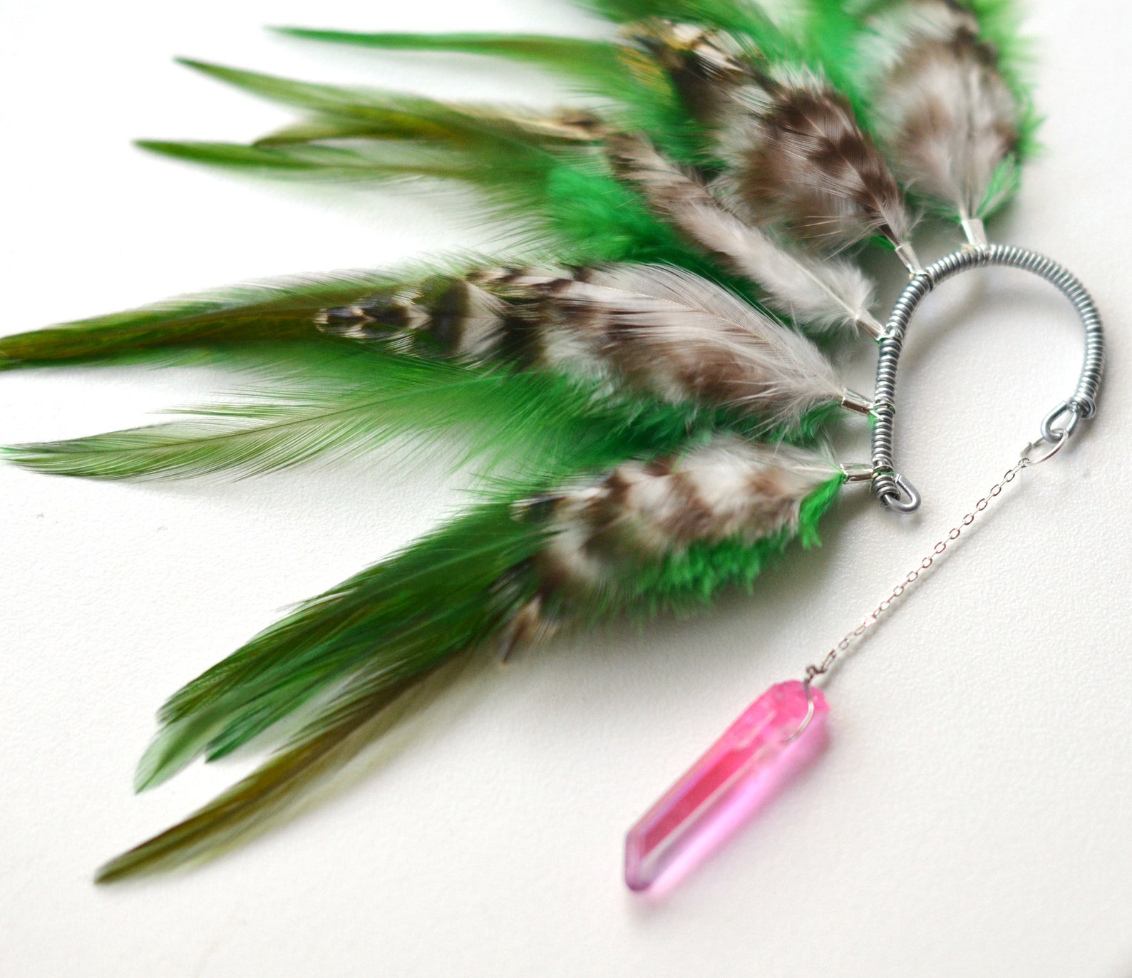 Feather Ear Cuff. Feather Ear Wrap Feather Earrings Festival Etsy