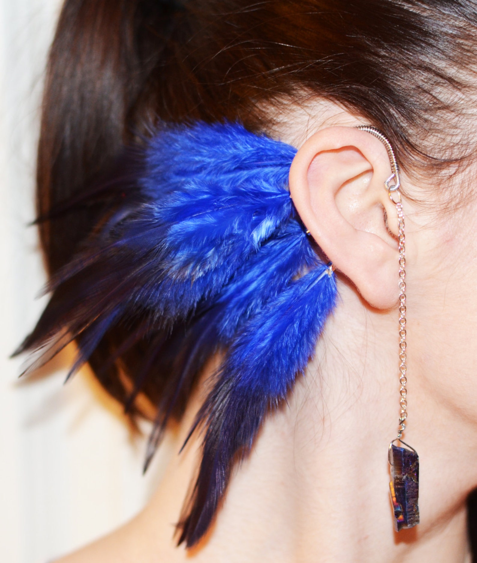 Feather Ear Cuff, Ear Cuff, Feather Earrings, Ear Wrap, Feather Ear
