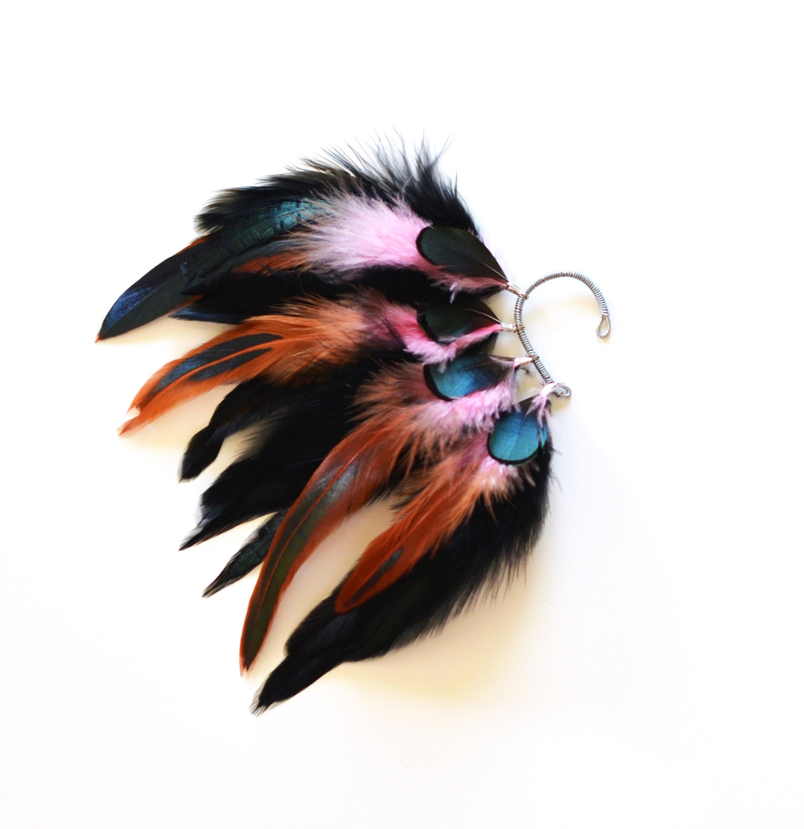 Feather Ear Cuff Ear Cuff Feather Earrings Festival Etsy UK