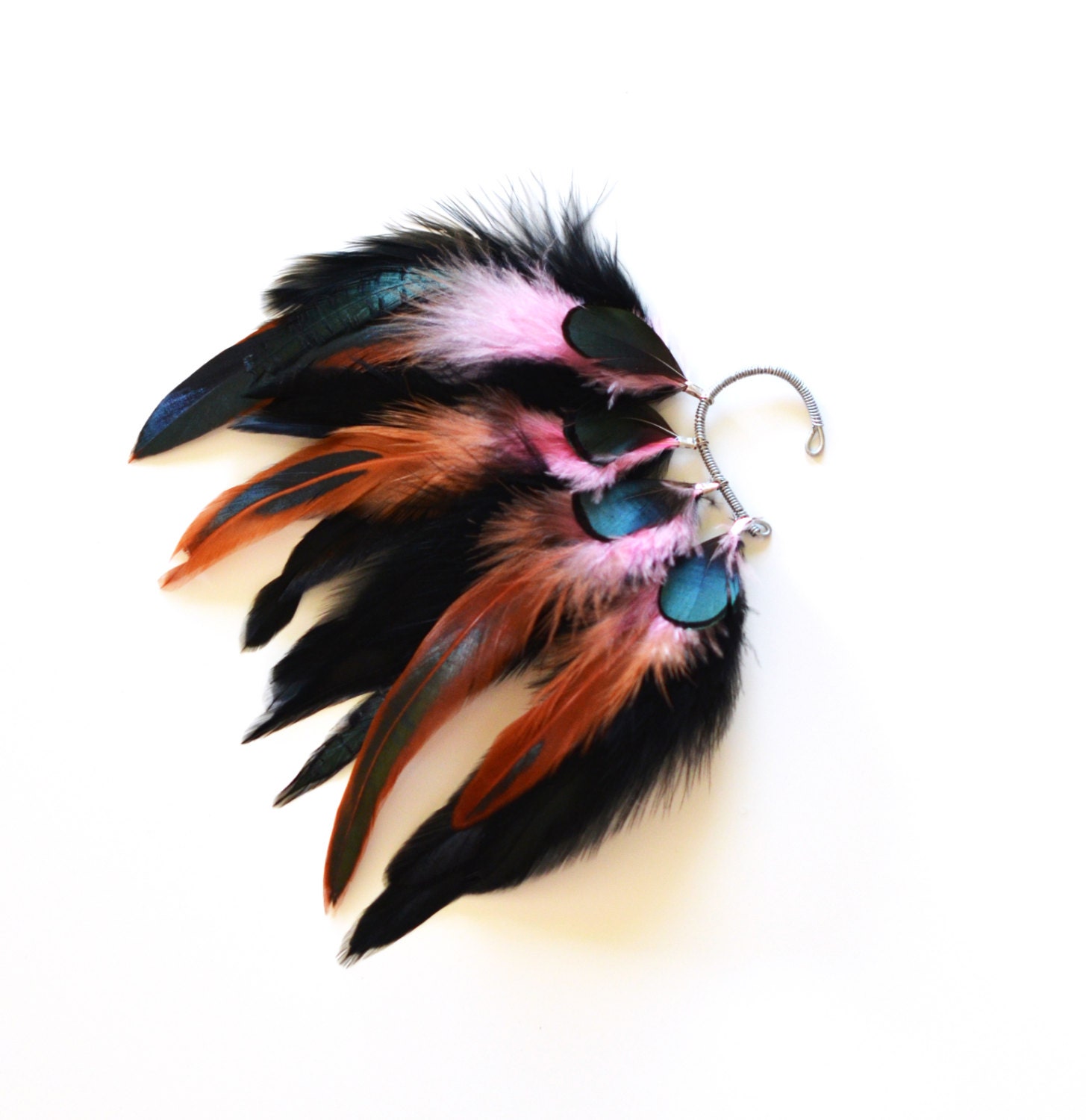 Feather Ear Cuff Ear Cuff Feather Earrings Festival Etsy UK