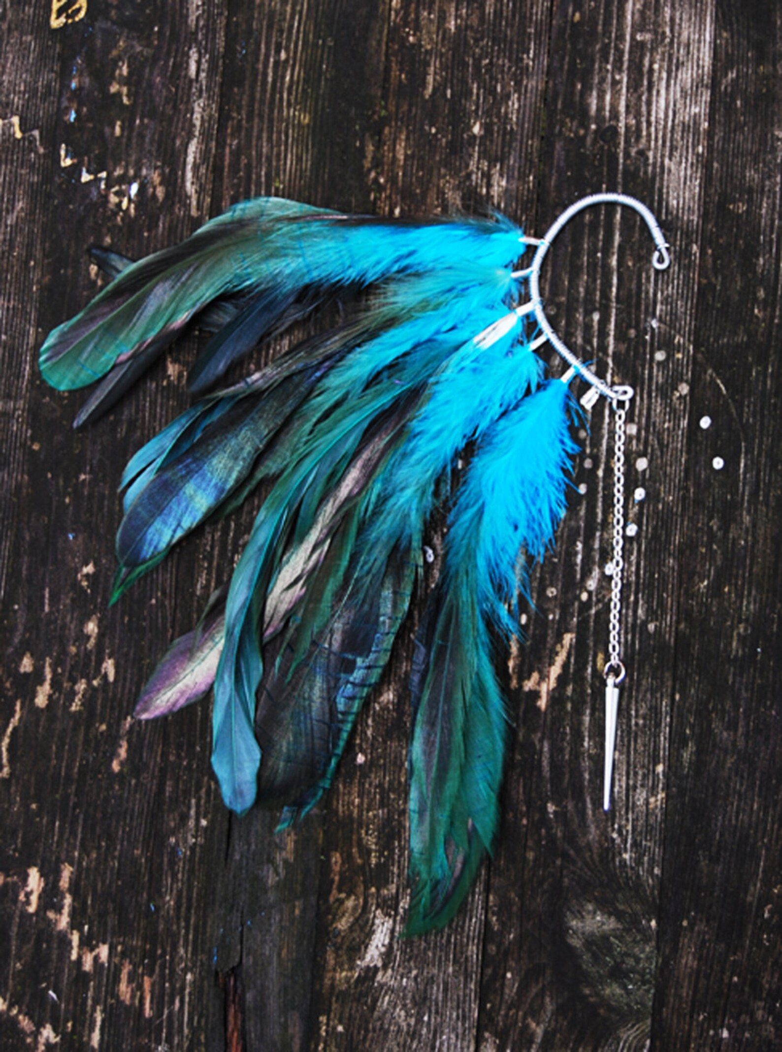 Feather Ear Cuff Feather Ear Wrap Festival Ear Cuff Etsy