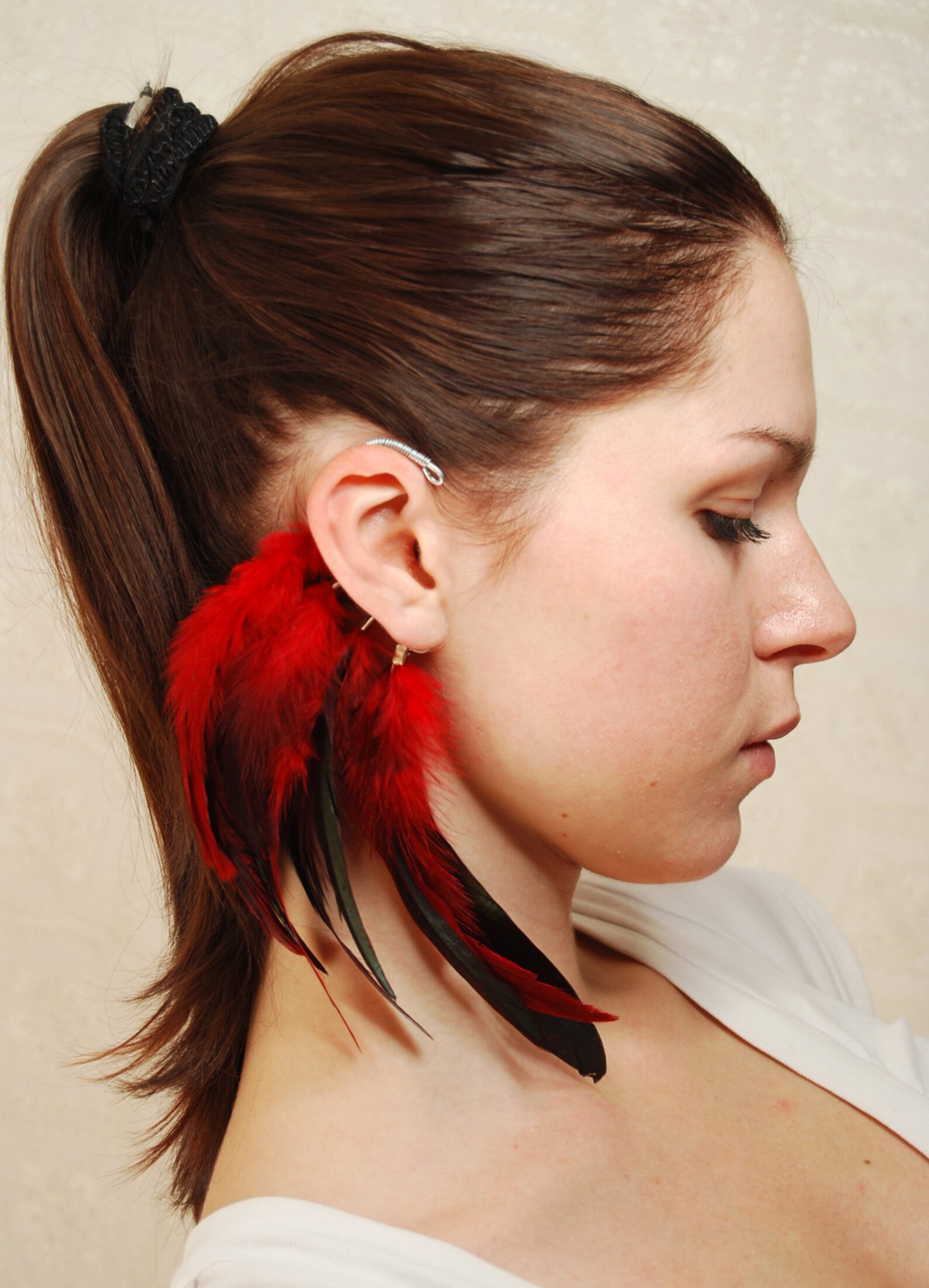 Feather Ear Cuff Ear Cuff Feather Earrings Hippie Etsy