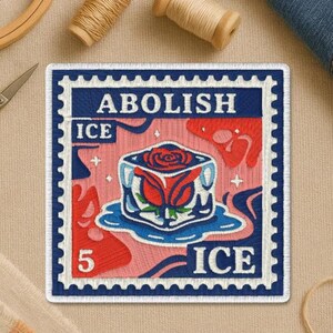 Abolish ICE Embroidered Patch, Political Protest Social Justice Badge, Activist Radical Love Iron-On Sew-On Applique for Jacket Backpack